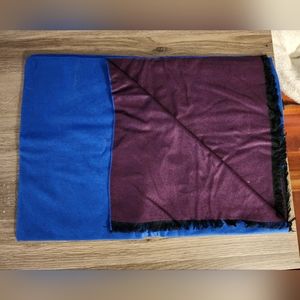 Blue and burgundy scarf